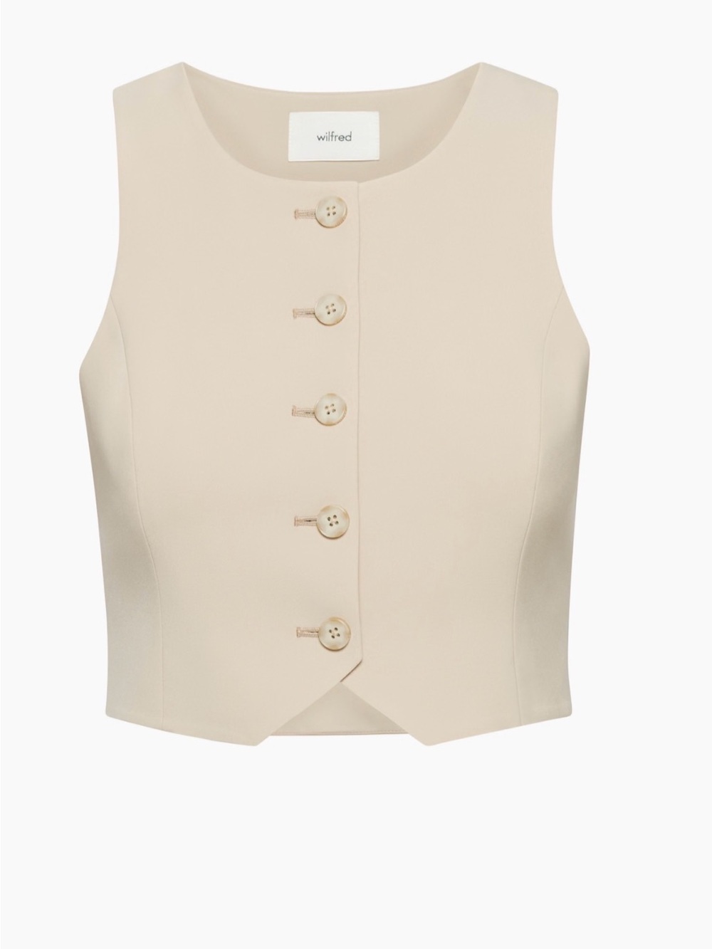 Aritzia Wilfred Cream Button-Front Vest